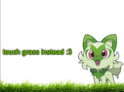 touch grass instead :3 Meme Template