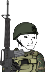 Eroican Soldier Welding a Colt M16A3 Meme Template