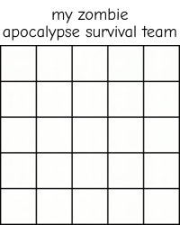 my zombie apocalypse survival team Meme Template