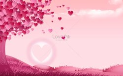 Pink Heart Tree Falling in Love Background Meme Template