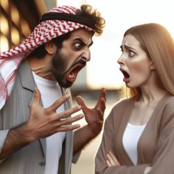 a man schreams st a woman Meme Template