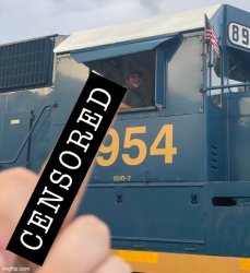 Guy flipping off a train (Censored) Meme Template