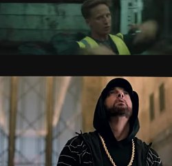 Eminem looking at NF Meme Template