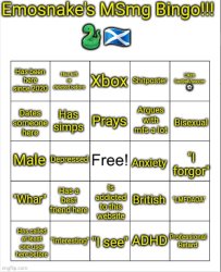 Emosnake's MSmg bingo Meme Template