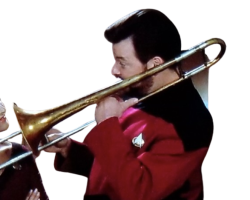 Commander Riker Trombone Transparent Background Meme Template