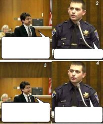 Cop on the witness stand Meme Template