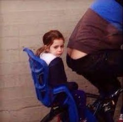 Girl on back of Bike Child Ass Crack Meme Template