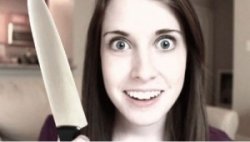 Overly attached girlfriend with knife Meme Template