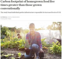 Carbon footprint of homegrown food Meme Template