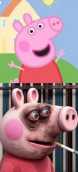 Peppa pig before after Meme Template