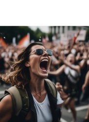 Fervent Female Protester Meme Template