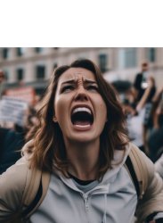 Dissatisfied Female Protester Meme Template