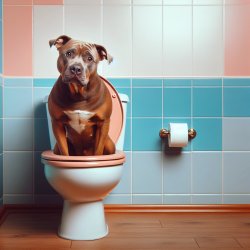 pitbull sitting on toilet Meme Template