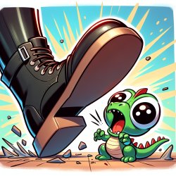boot squashing green cartoon dragon Meme Template