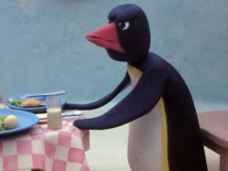 Pingu's dad angry Meme Template