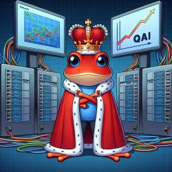 King of Red frog with $QUAI Network Meme Template