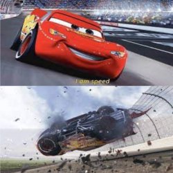 Mcqueen speed vs crash Meme Template
