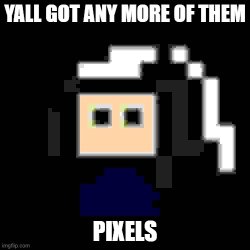 Yall got any more of them pixels Meme Template