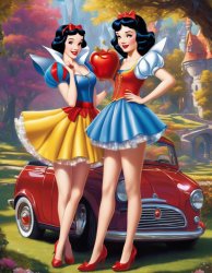 SEXY CINDERELLA AND SNOW WHITE IN MINI SKIRTS Meme Template