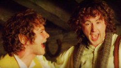 Merry and Pippin sing, laugh, and dance Meme Template