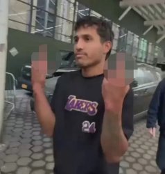 Border Invader Flips off America Meme Template