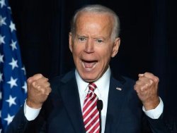 Double Fist fit throwing Joe Biden Meme Template