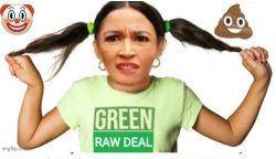 AOC green raw deal Meme Template