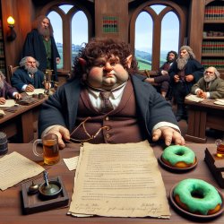 donut lawyer hobbit food poisoning Meme Template