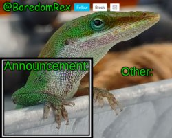 BoredomRex announcement template new Meme Template