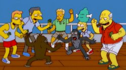 Simpsons ape fight Meme Template