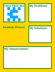 Craftboy's Announcement Template Meme Template