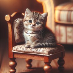 Cute kitten sitting on a chair Meme Template