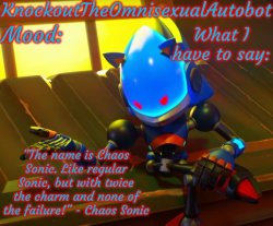 Knockout's Chaos Sonic Announcement Template Meme Template