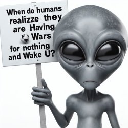 Alien gray asking when will the humans realize they are having w Meme Template