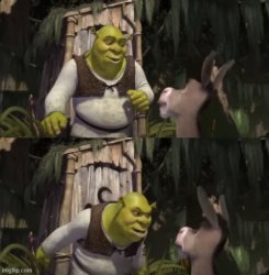Shrek forgiving donkey Meme Template