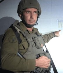 Rear Admiral Nen Hagari pointing at an antisemitism Meme Template