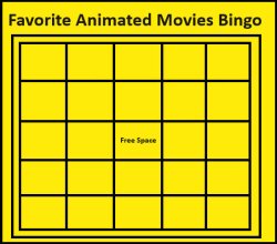 favorite animated movies bingo Meme Template
