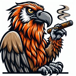 Bearded vulture with a cigar, orange Meme Template