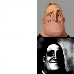 Uncanny Mr Incredible Meme Template