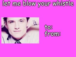 Josh Hutcherson's Valentine's day card Meme Template
