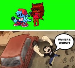 Dan Vs. Wolf BF and Wolf GF Meme Template