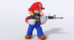 Mario assault rifle Meme Template