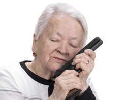 grandma with a gun Meme Template