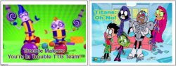 The TroubleMakers From TeamUmiZoomi Vs. Teen Titans GO! Gang Meme Template