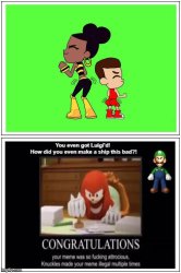 Knuckles Hates This Teen Titans GO! Cringe Ship Ft. Luigi Meme Template