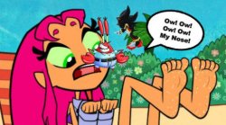 Mr.Krabs Pinch Teen Titans GO! Big Feet Starfire Nose Ft. Shadow Meme Template