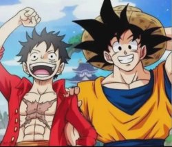 Luffy and Goku Meme Template