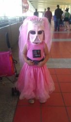 Little girl Darth Vader Star Wars pink princess JPP Meme Template