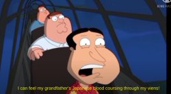 Family Guy:I can feel my grandfather's Japanese blood! Meme Template