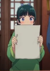 anime maomao holding a blank sign Meme Template